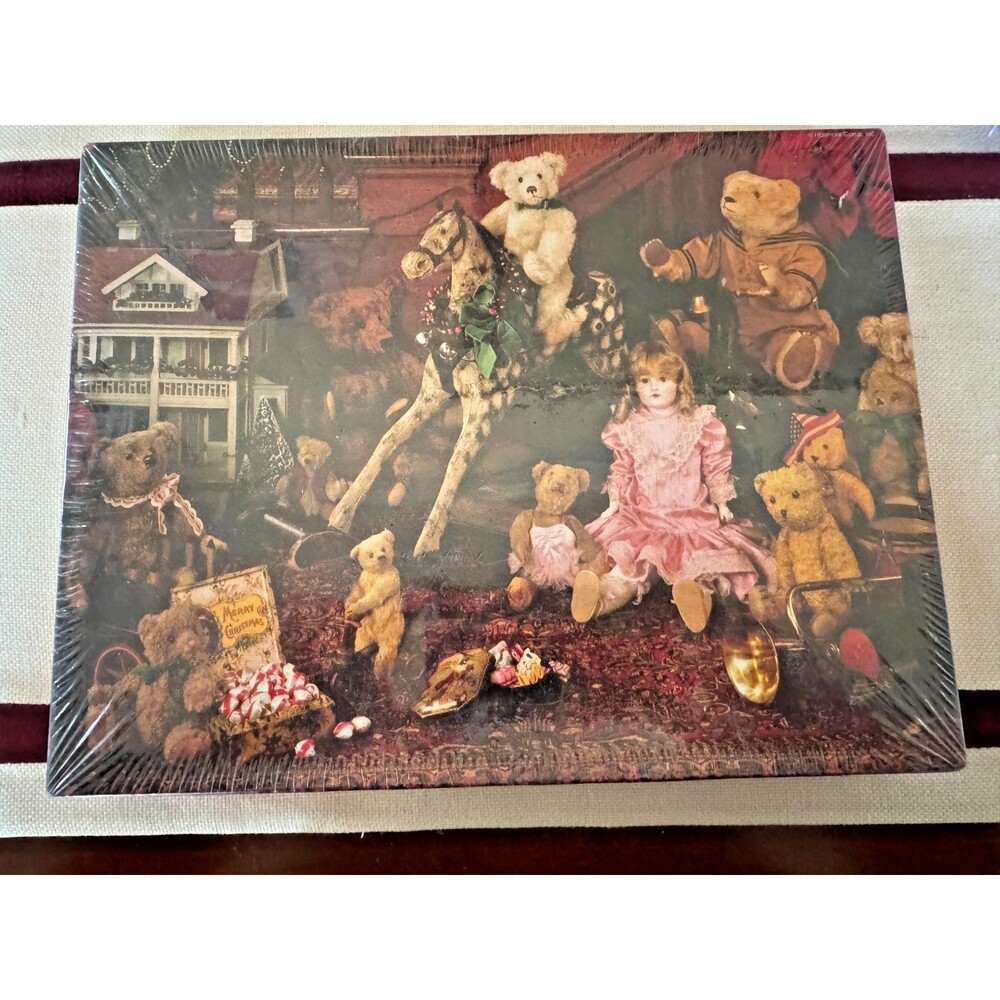 VTG Hallmark Treasures of Christmas Past Jigsaw Puzzle 500 Pc Bears Toys SEALED